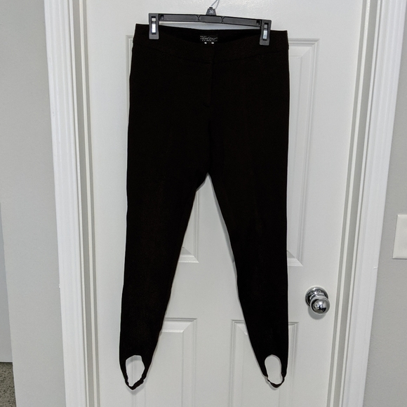 Caché Contour Brown Seamed Stirrup Skinny Pants 4 - Picture 2 of 9